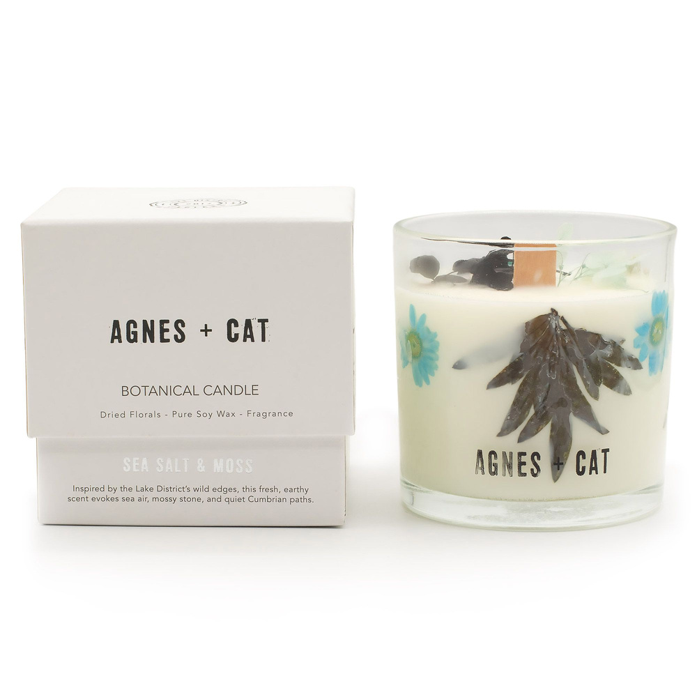 Agnes + Cat Botanical Soy Wax Candle - Seasalt & Moss
