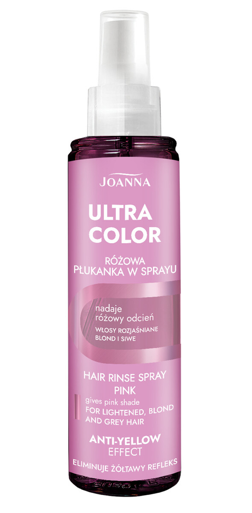 Joanna Hair Rinse Spray Pink Eliminating Yellow Hair Tone Nourishing Care 150ml