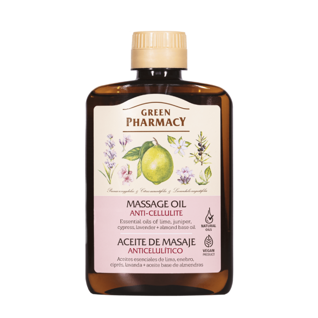 Green Pharmacy Anti-Cellulite Massage Oil with Cypress Juniper Lavender and Lime Oils 200ml