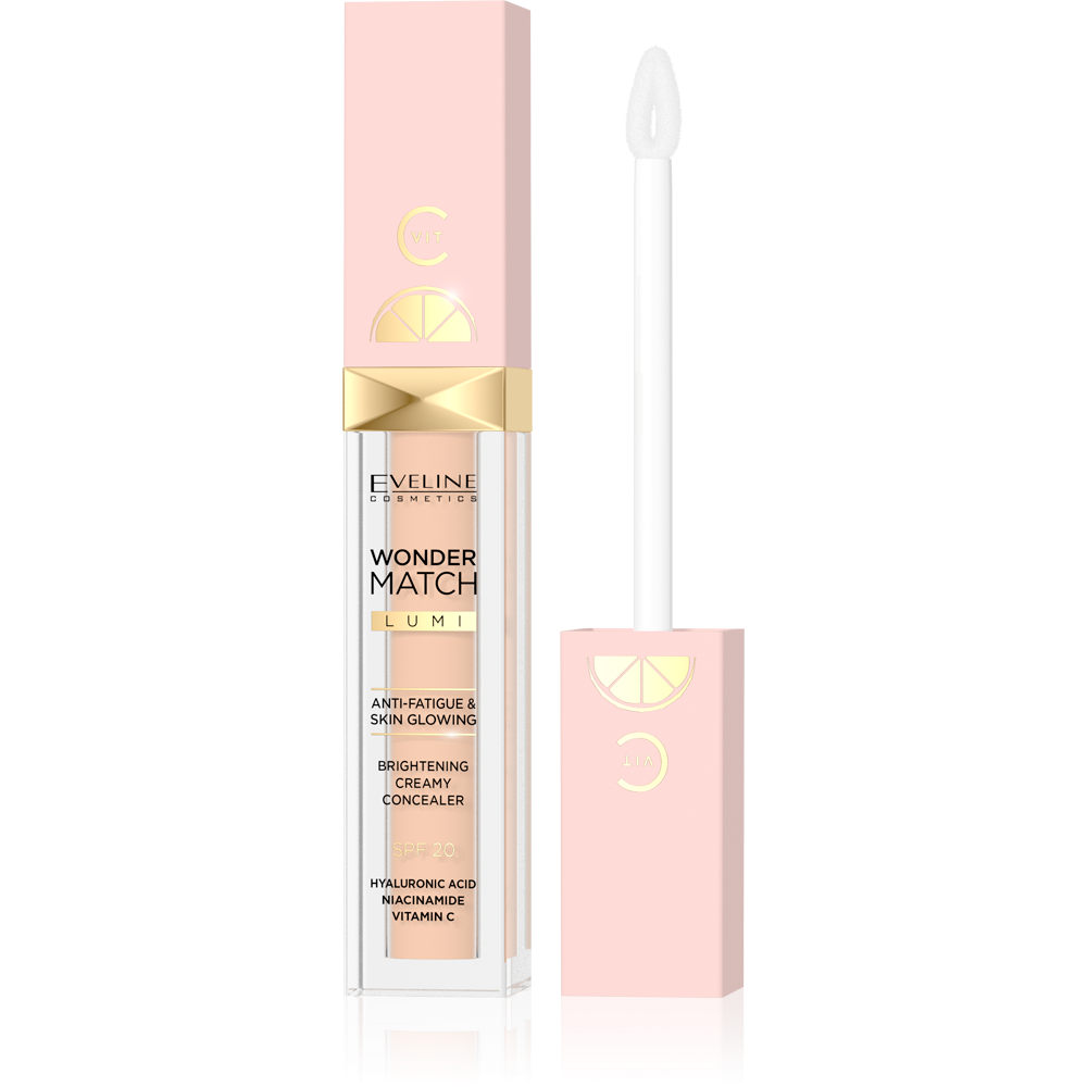 Eveline Wonder Match Lumi Rozświetlający Korektor z Witaminą C SPF 20 Nr 15 Nude Warm 6.8ml