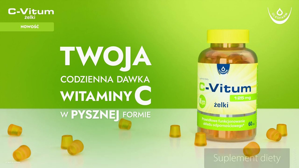 Oleofarm C-Vitum Witamina C 125mg w Żelkach na Odporność dla Dorosłych 60 Sztuk