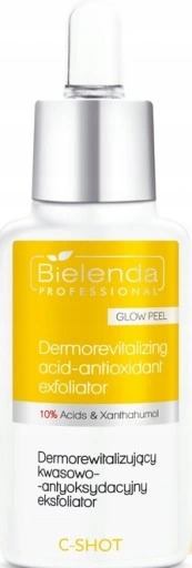 Bielenda Professional C-Shot Glow Peel Dermorewitalizujący Kwasowo - Antyoksydacyjny Eksfoliator 10% Acids & Xanthahumol dla Skóry Zmęczonej 30ml