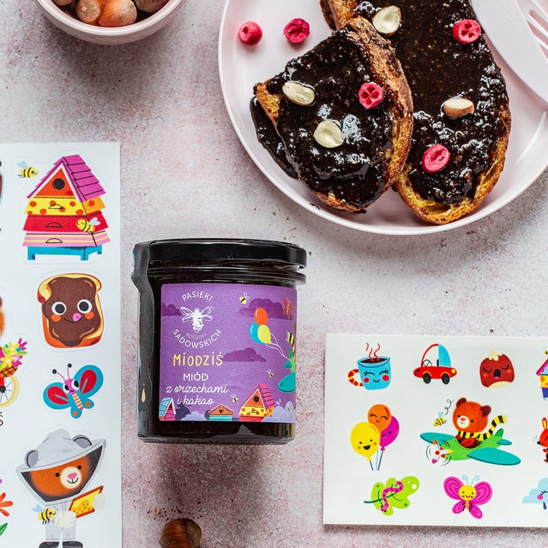 Pasieki Sadowskich Miodziś Honey with Nuts and Cocoa for Children 410g