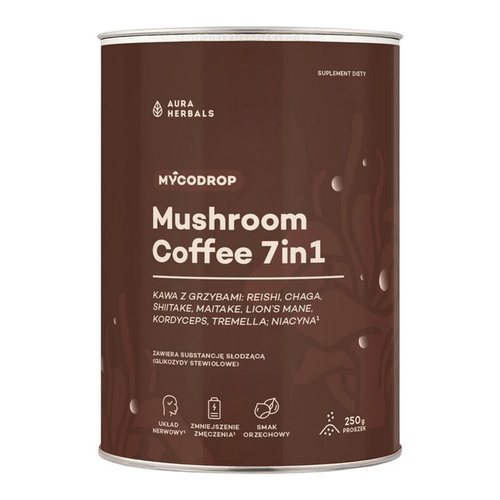AURA HERBALS MycoDrop Mushroom Coffee 7w1 Kawa z 7 Ekstraktami Grzybowymi 250g
