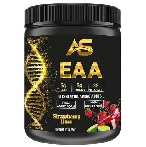 American Supps EAA Aminokwasy Egzogenne w Proszku Truskawka Limonka Na Wsparcie Mięśni i Regenerację 532g