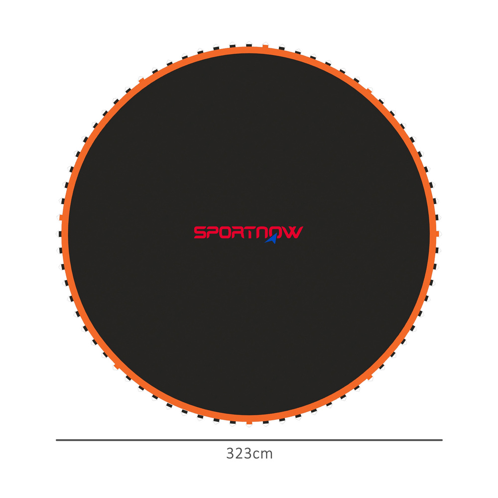 SPORTNOW Replacement Trampoline Mat with Spring Pull Tool, 72 V-Hooks, for 12ft Trampoline using 14cm Springs, Orange