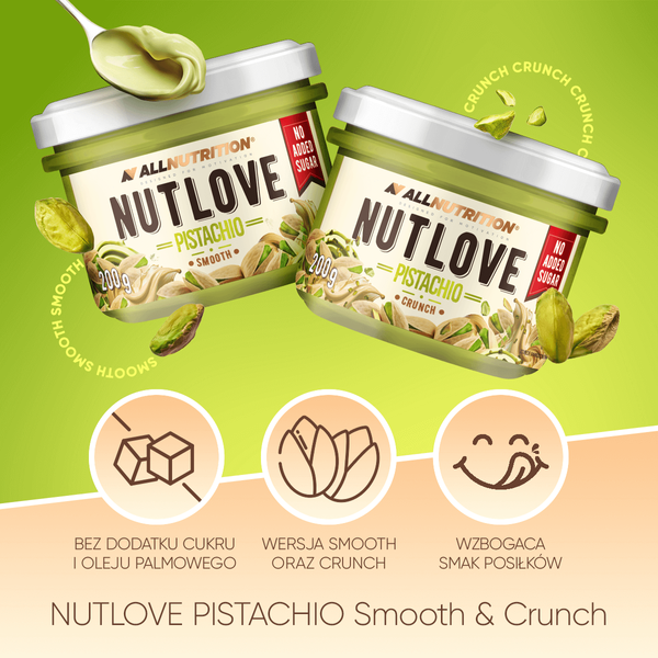 AllNutrition Nutlove Pistachio Cream Smooth Sugar-Free 200g