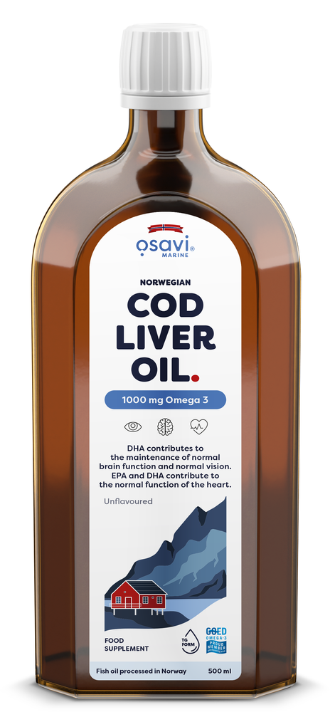 Osavi Norweski Tran z Dorsza 1000mg Omega 3 Bezsmakowy 500ml