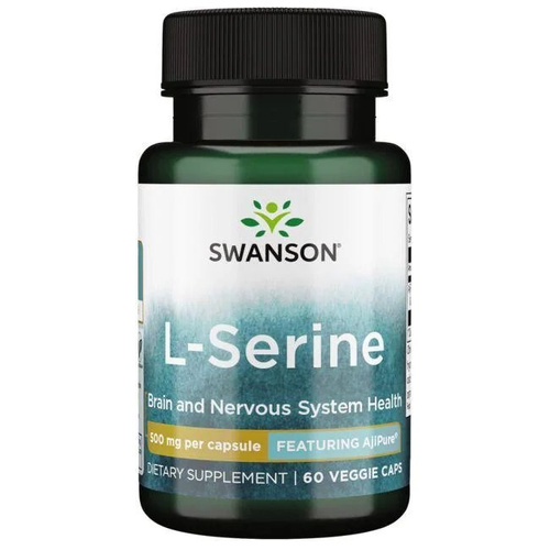 Swanson L-Seryna 500mg na Wsparcie Układu Nerwowego 60 Kapsułek