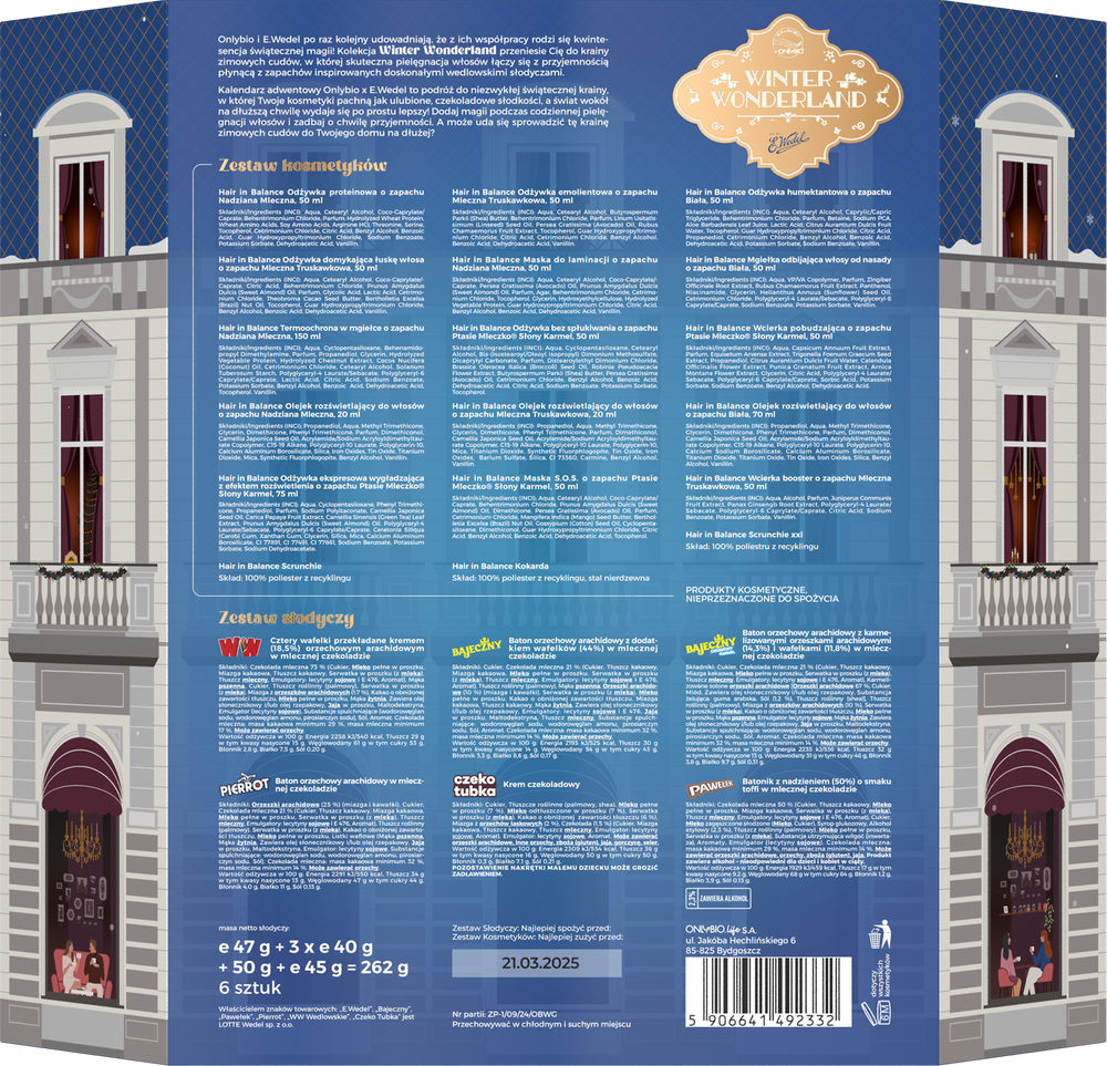 OnlyBio x Wedel Hair in Balance Kalendarz Adwentowy Winter Wonderland 24 Elementy