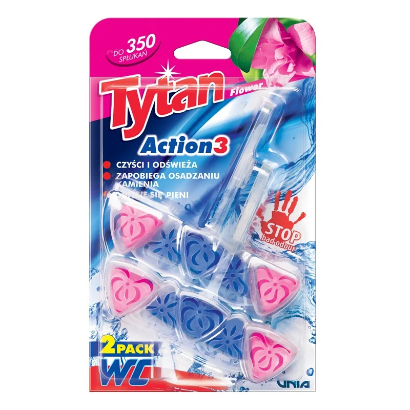 Tytan WC Action 3 Flower Toilet Block 2x40g