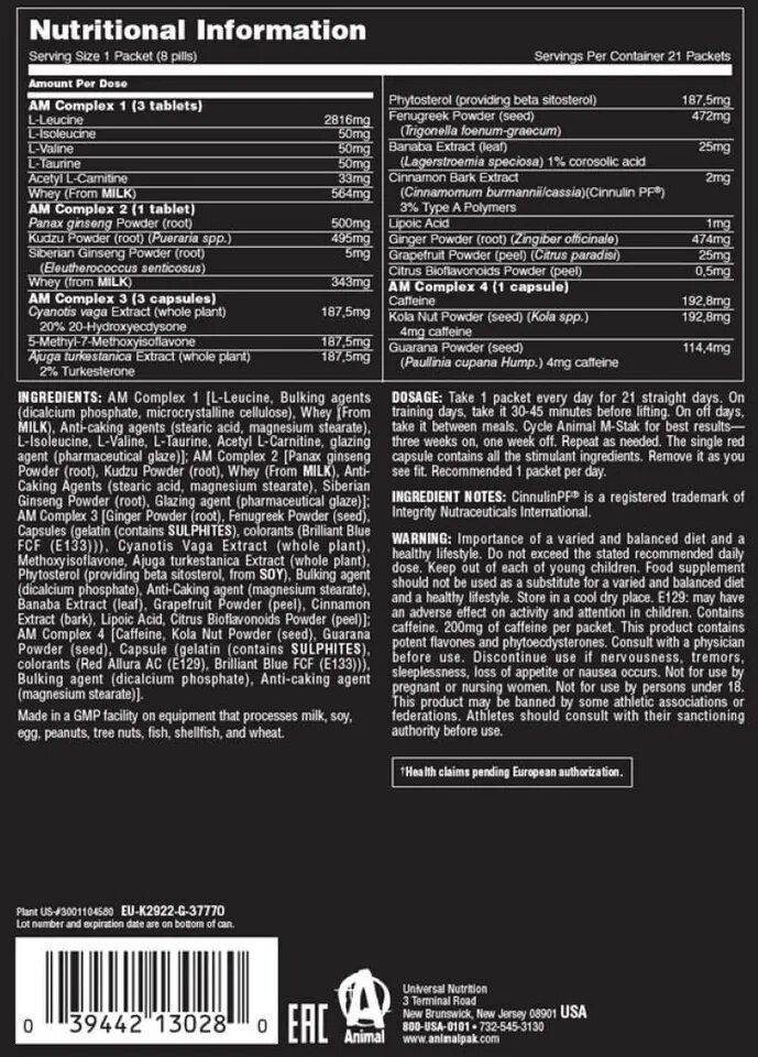 Animal M-Stak 21 Pakietów