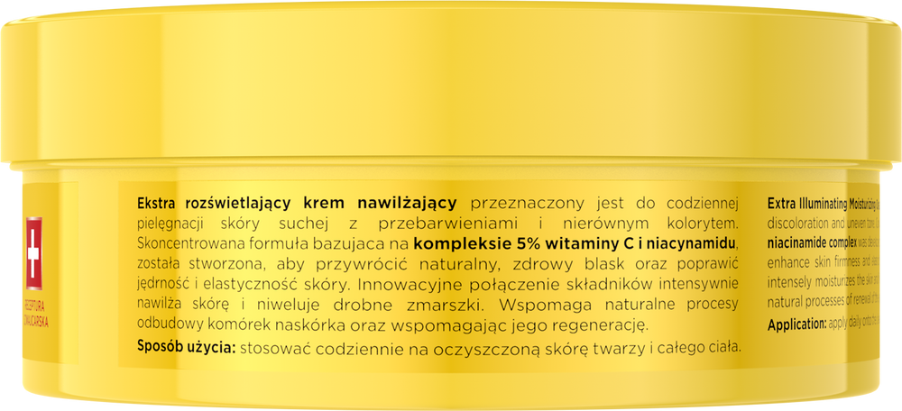 Eveline Extra Soft Rozświetlający Krem Nawilżający z Witaminą C i Niacynamidem 200ml
