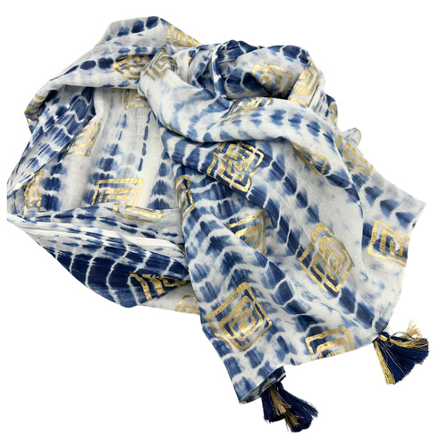 Nomad Sari Pareo – Blue Tie Dye & Block Print