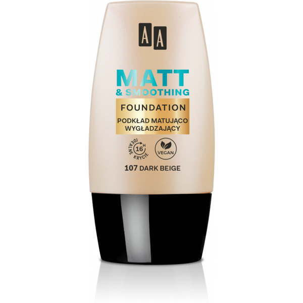AA Make Up Matt Matujący i Wygładzający Podkład do Każdego Rodzaju Cery nr 107 Dark Beige 30ml