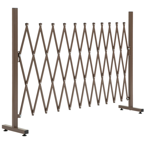 Outsunny Expanding Trellis Fence, Freestanding Movable Fence, Foldable Garden Screen Panel, 300 x 103.5 cm, Dark Brown