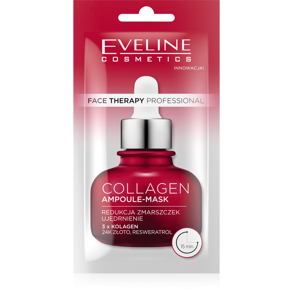 Eveline Face Therapy Professional Ampoule-Mask Collagen Ujędrniająca Maska w Kremie dla Skóry Dojrzałej i Zmęczonej 8ml