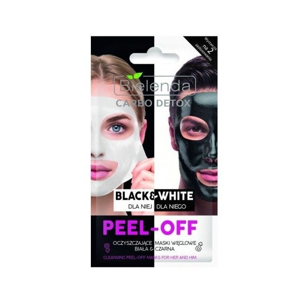 Bielenda Carbo Detox Black&White Oczyszczające Maski Peel-Off dla Niej i dla Niego 2 Sztuki 