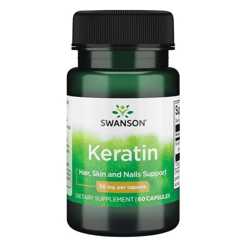 Swanson Keratin 50mg for Hair, Skin & Nail Support 60 Capsules