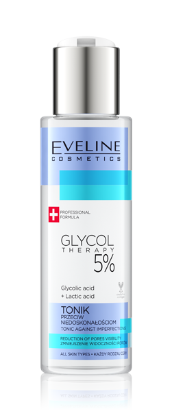 Eveline Glycol Therapy 5% Tonik przeciw Niedoskonałościom do Każdego Typu Cery 110ml
