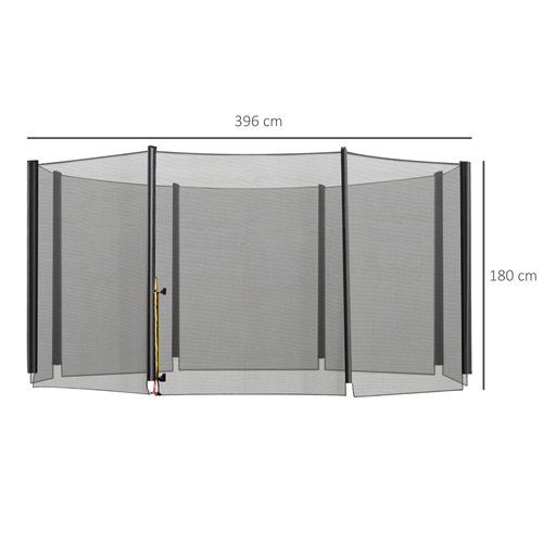 HOMCOM 13ft Trampoline Net Replacement Safety Net Enclosure Net Spare w/ 8 Poles