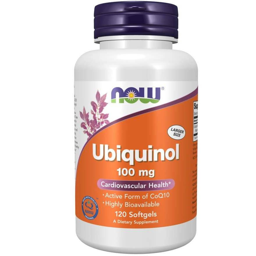 Now Foods Ubiquinol 100mg Coenzyme Q10 Energizes & Supports Heart 120 Softgels