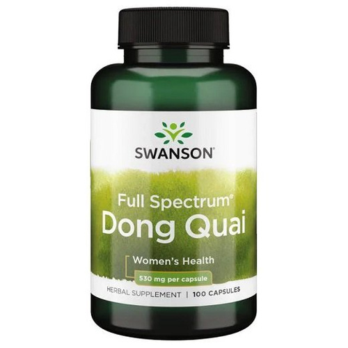 Swanson Dong Quai 530mg Dzięgiel Chiński Wsparcie dla Kobiet 100 Kapsułek