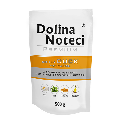 Dolina Noteci Premium Wet Food with Duck and Pumpkin for Adult Dogs of All Breeds 500g
