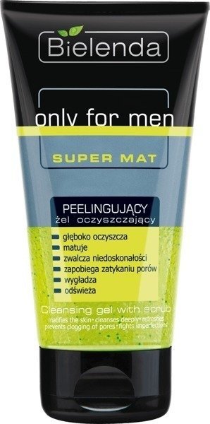 Bielenda Only for Men Super Mat Peelingujący Żel Oczyszczający do Twarzy 150g