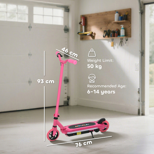 AIYAPLAY Electric Scooter for Kids 6-14 Years, with Colourful Lights, Pink