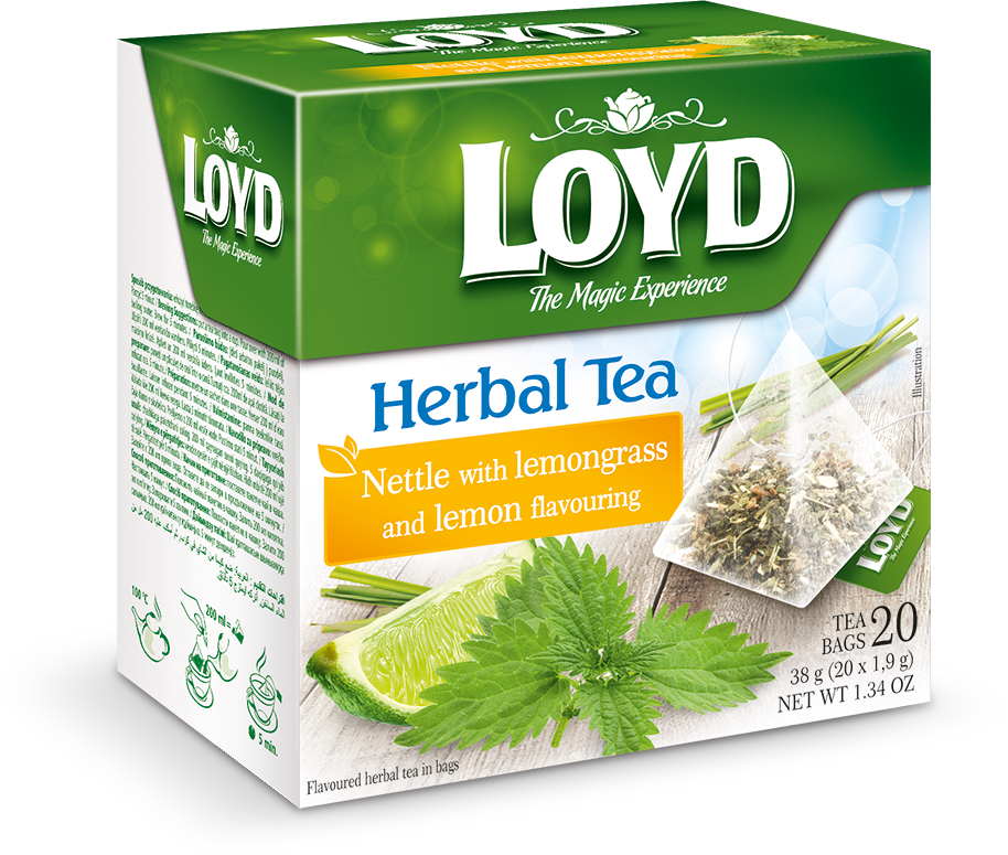 Loyd The Magic Experience Aromatyzowana Herbata Ziołowa Pokrzywa z Trawą Cytrynową o Smaku Cytryny 20x1.9g