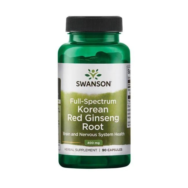 Swanson Korean Red Ginseng 400mg for Energy and Vitality 90 Capsules