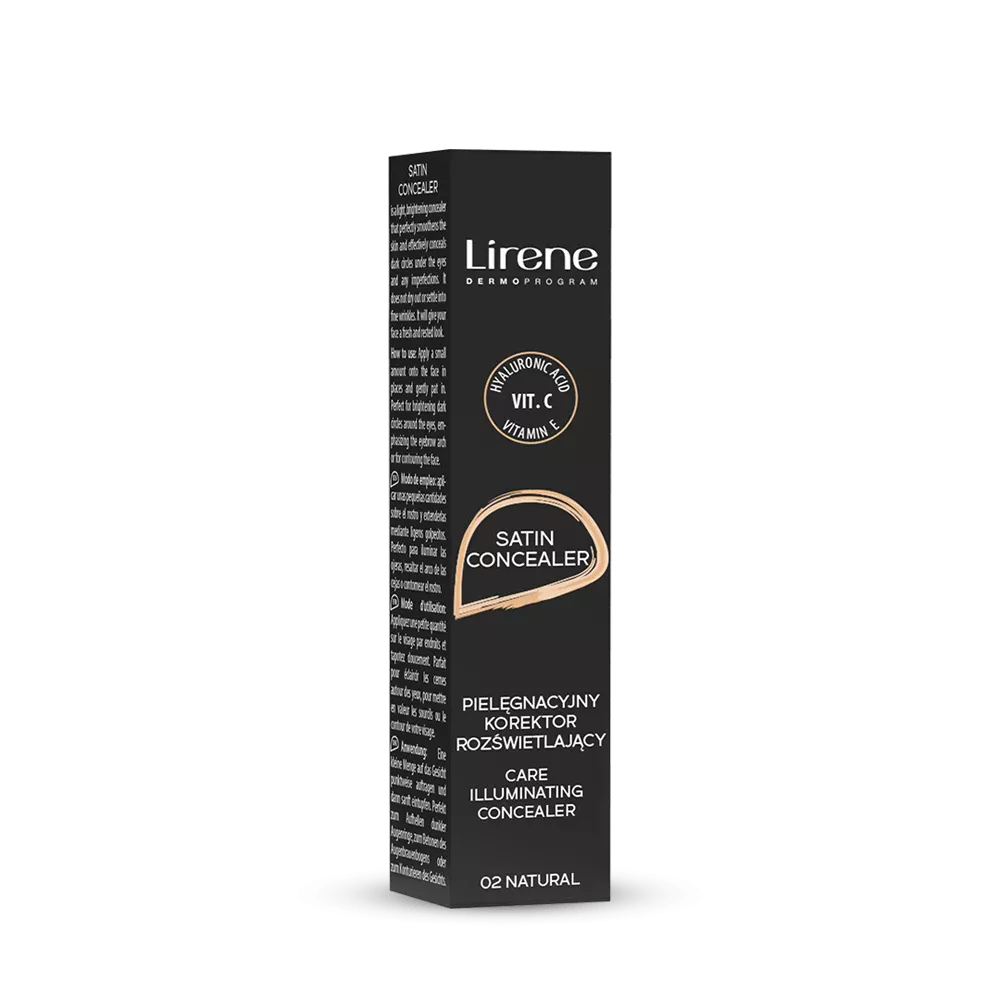 Lirene Satin Concealer Pielęgnacyjny Korektor Rozjaśniający 02 Natural 10ml