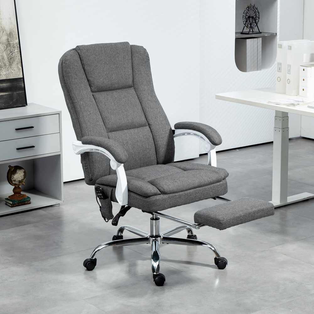 HOMCOM Six-Point Office Massage Chair, with Heat - Grey