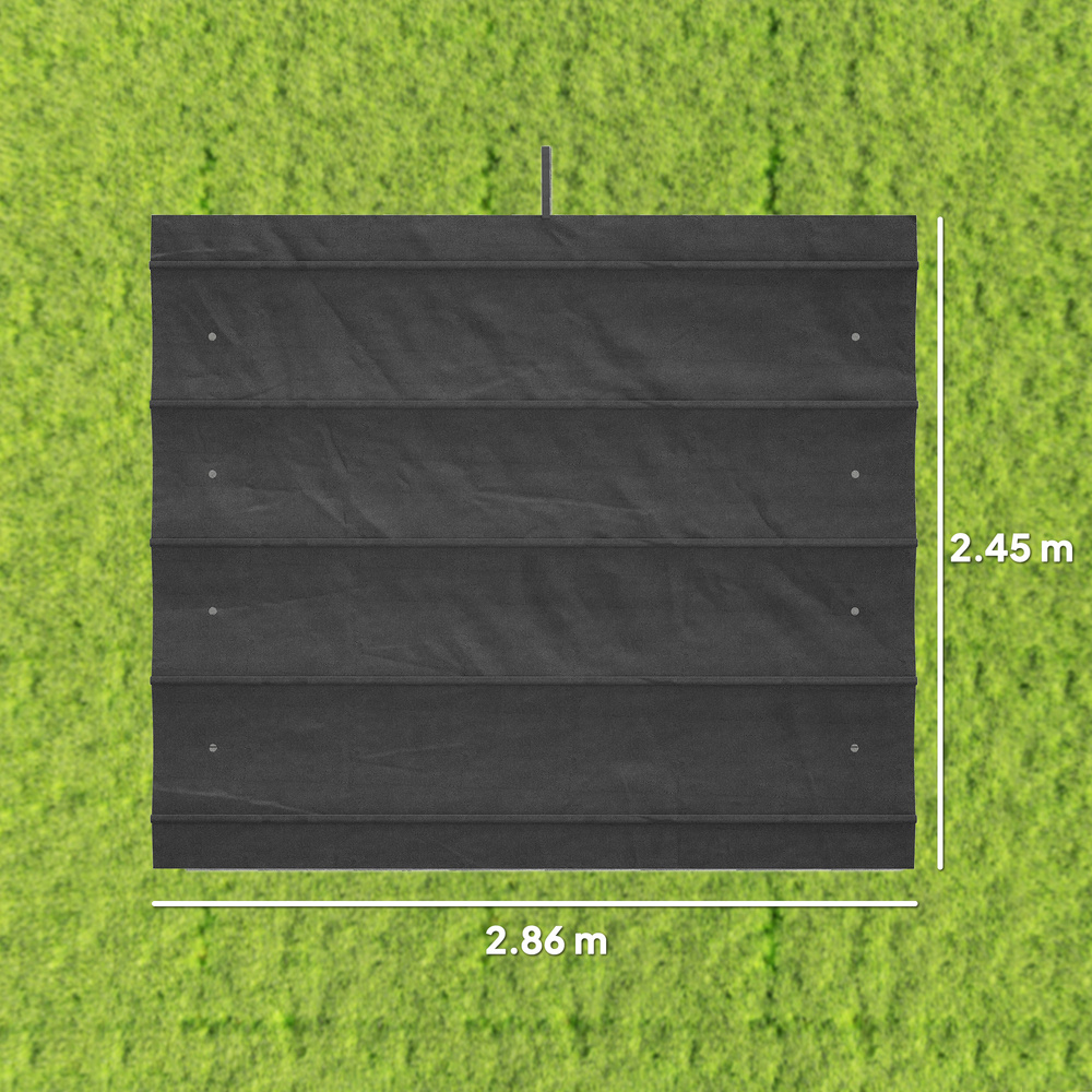 Outsunny Pergola Cover Roof, 2.86 x 2.45 m Retractable Sun Shade Top for 3 x 2m Pergola Frame, UV30+ Protected, Dark Grey