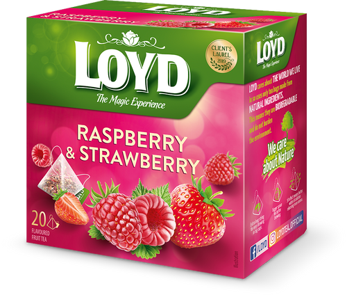Loyd The Magic Experience Aromatyzowana Herbata Ziołowo-Owocowa Maliny i Truskawki 20x2g
