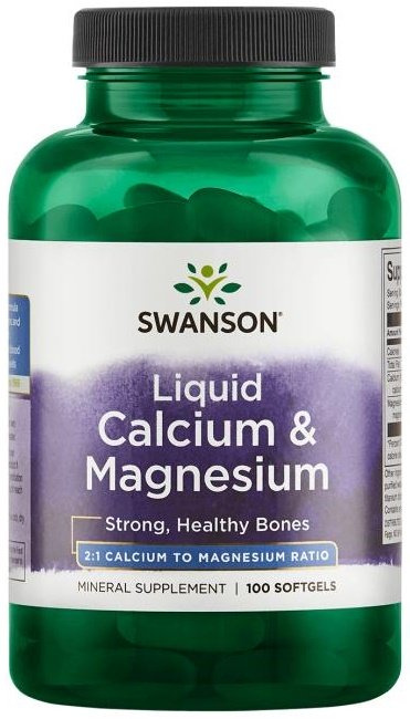 Swanson Liquid Calcium & Magnesium 2:1 for Strong Bones 100 Softgels