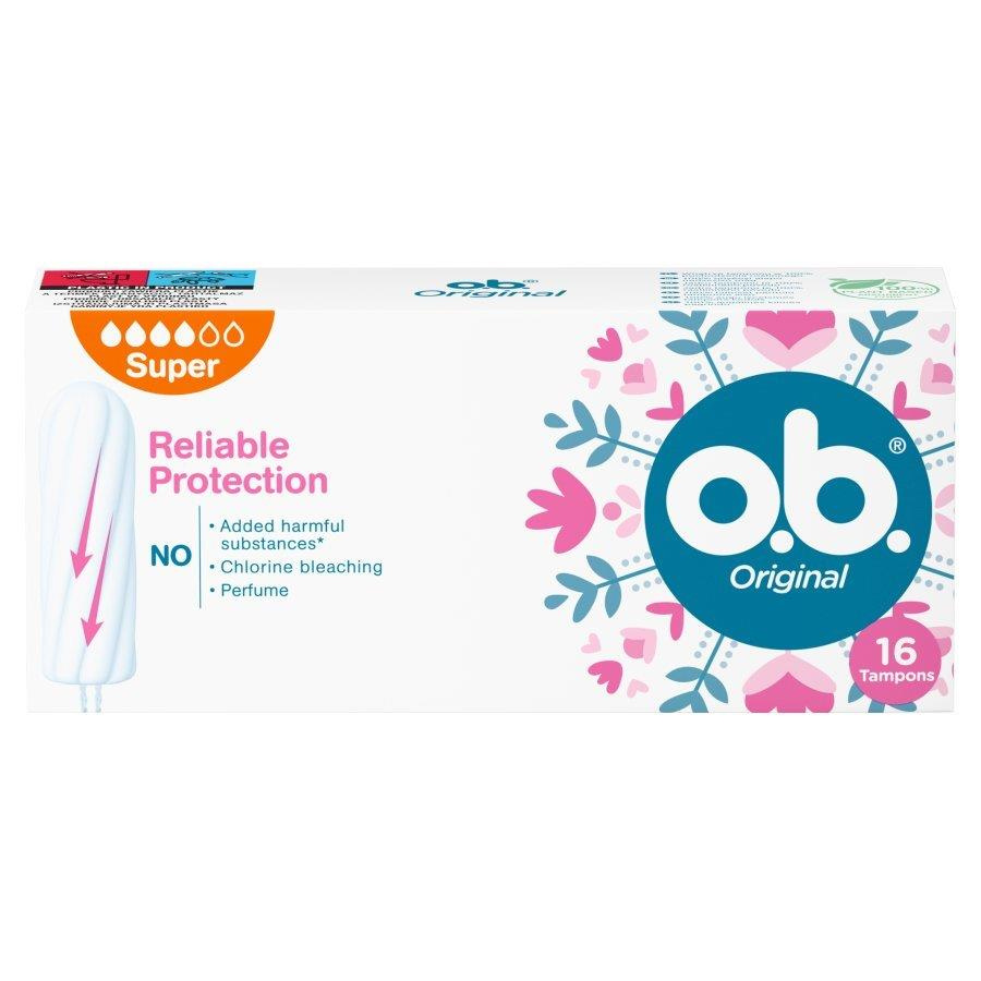O.B. Original Super Tampons Reliable Protection 16 Pieces