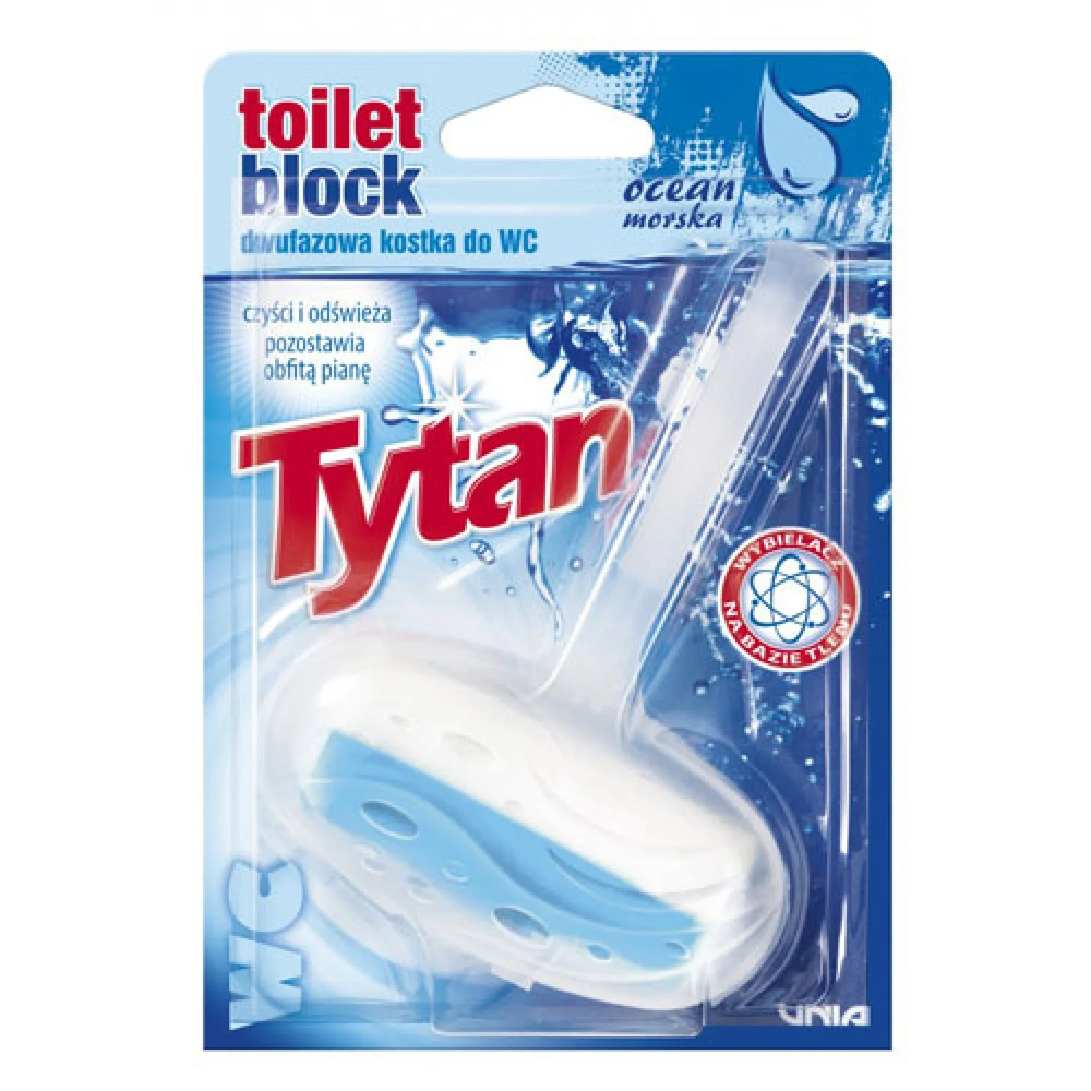 Tytan WC Toilet Block Ocean Dwufazowa Kostka Morski Koszyczek 40g