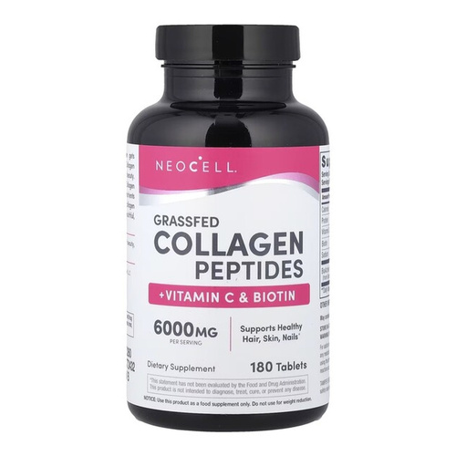 NeoCell Grassfed Collagen Peptides with Vitamin C and Biotin For Healthy Skin Hair and Nails 180 Tablets