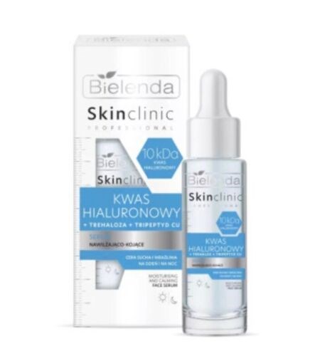 Bielenda Skin Clinic Professional Kwas Hialuronowy Serum Nawilżająco-Kojące dla Skóry Suchej i Wrażliwej na Dzień i Noc 30ml