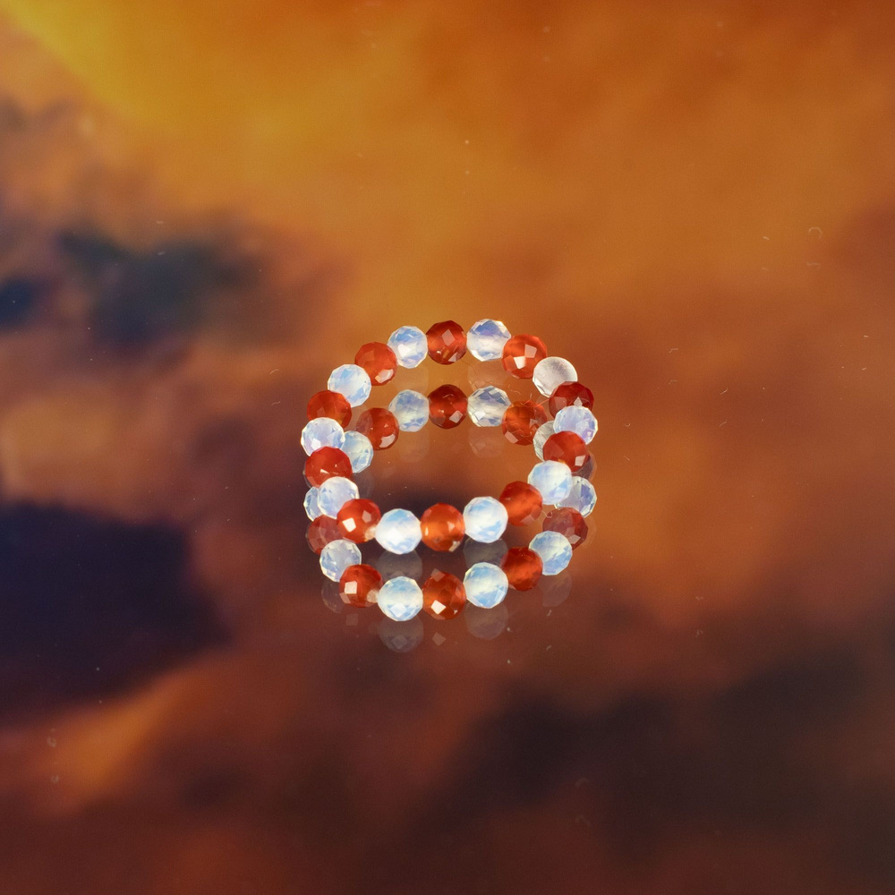 Nymph Spirit Gemstone Ring Set - Blood Moon