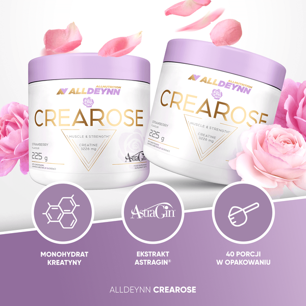 AllDeynn Crearose Creatine Monohydrate Training Performance Strawberry 225g