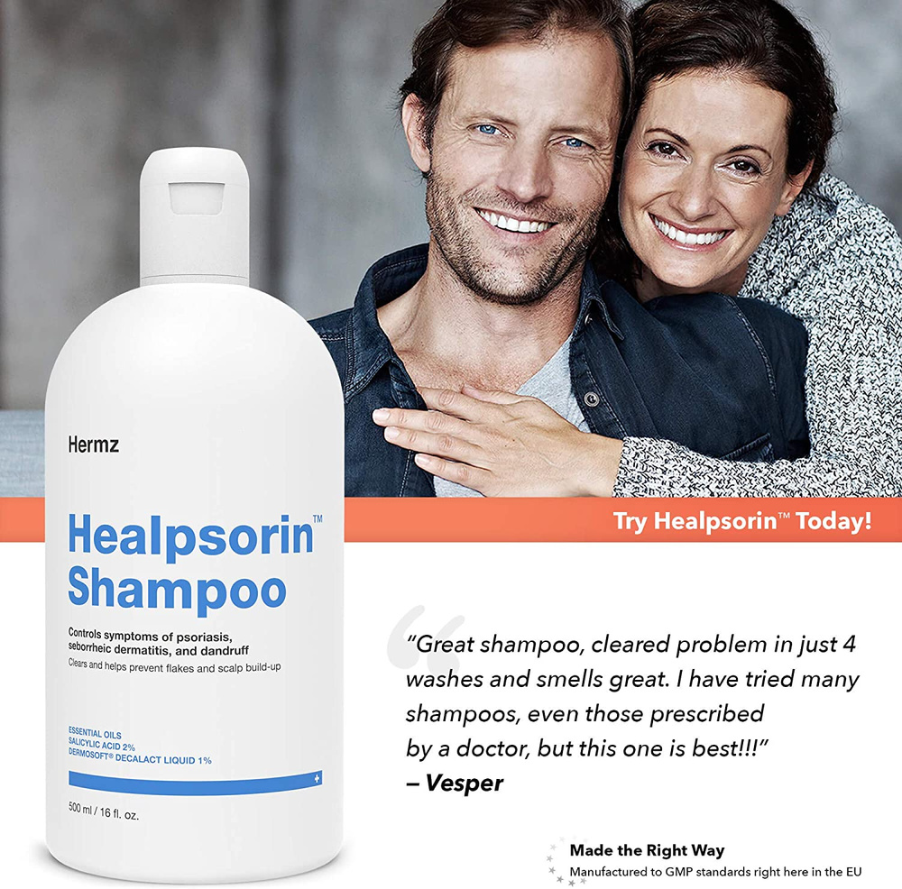 Hermz Healpsorin Shampoo for Psoriasis and Seborrheic Dermatitis 500ml