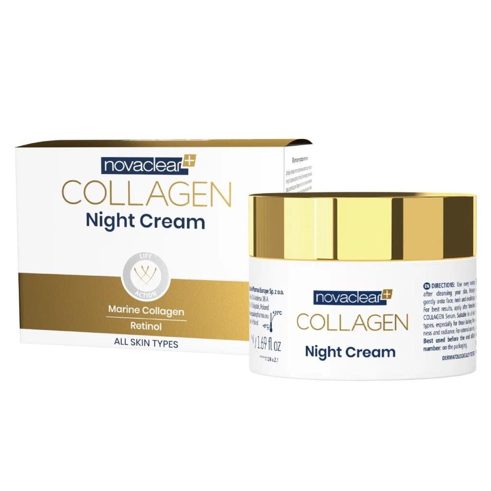 NovaClear Collagen Ujędrniający i Wygładzający Krem dla Każdego Rodzaju Cery na Noc 50ml