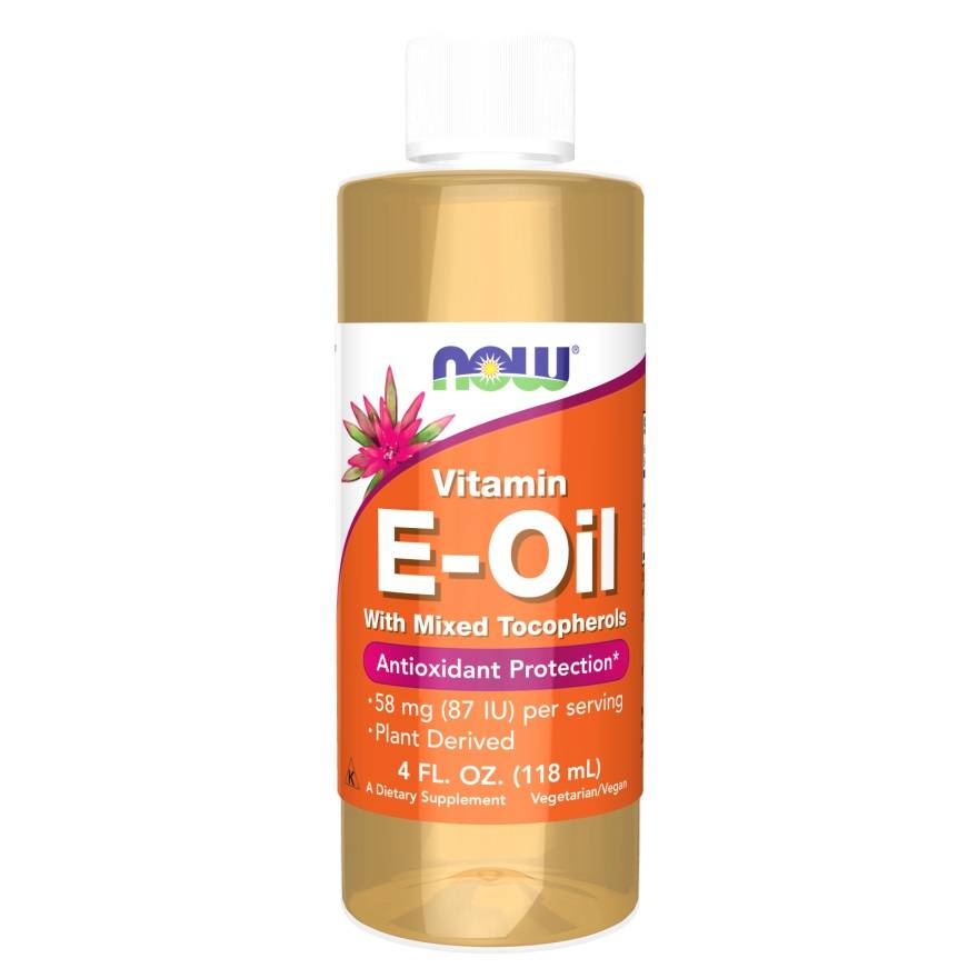 Now Foods Vitamin E Natural Liquid z Mieszanką Tokoferoli Wspiera Odporność 118ml