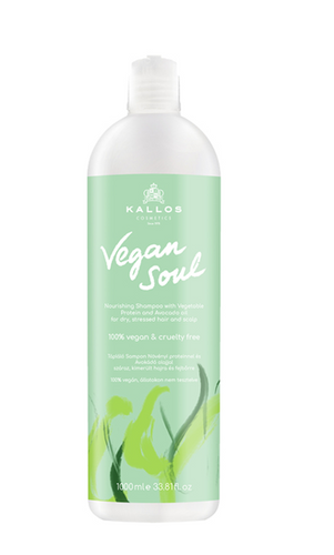Kallos Vegan Soul Nourishing Shampoo with Plant Proteins and Avocado Oil 1000ml