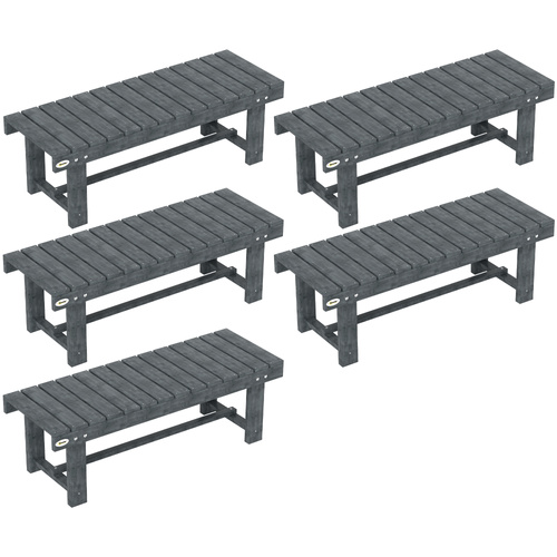 Outsunny 2-Seater Garden Wooden Bench, Grey