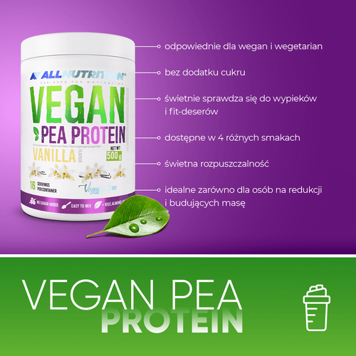 Allnutrition Vegan Pea Protein High-Protein Supplement Vanilla 500g