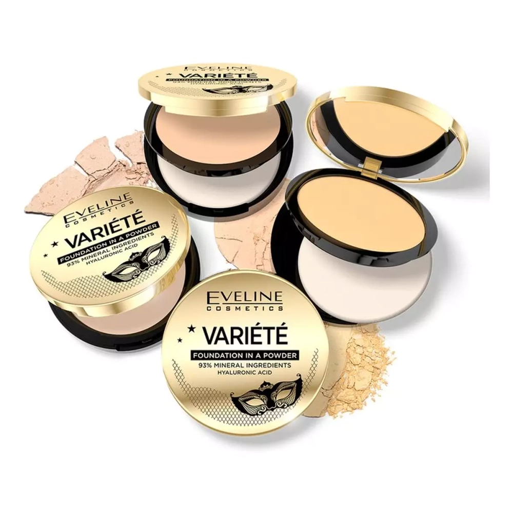 Eveline Variete 93% Naturalnych Składników Podkład Mineralny w Pudrze 03 Light Vanilla 8g